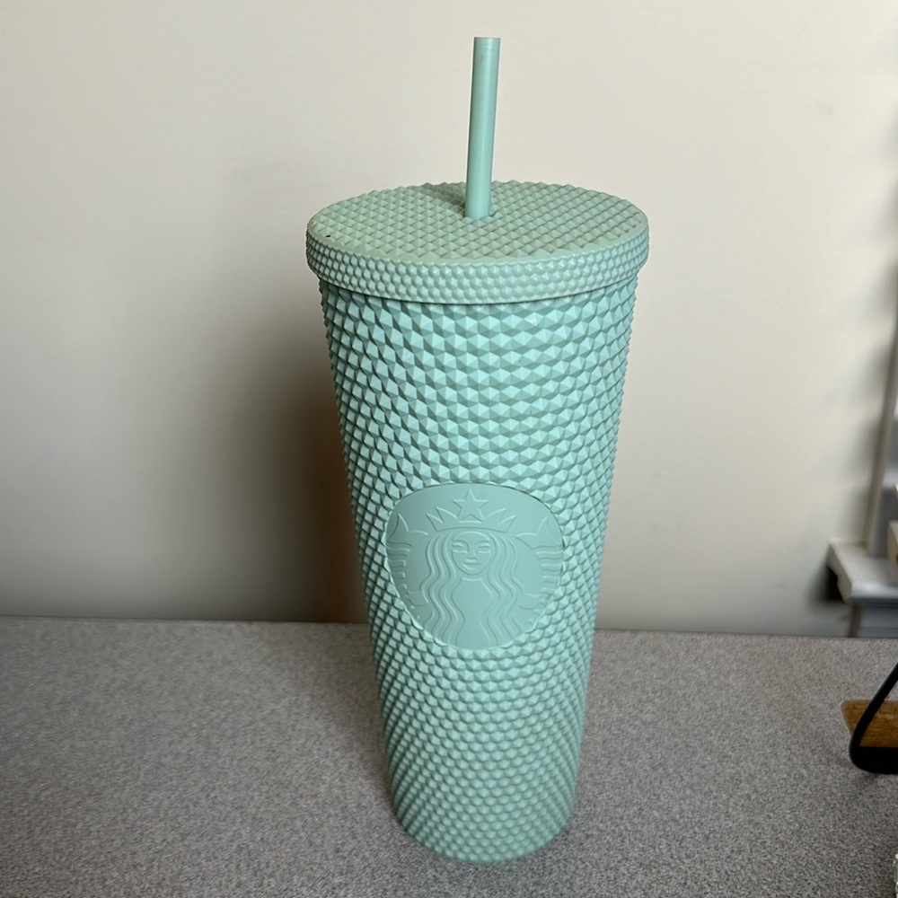 Teal Starbucks studded tumbler